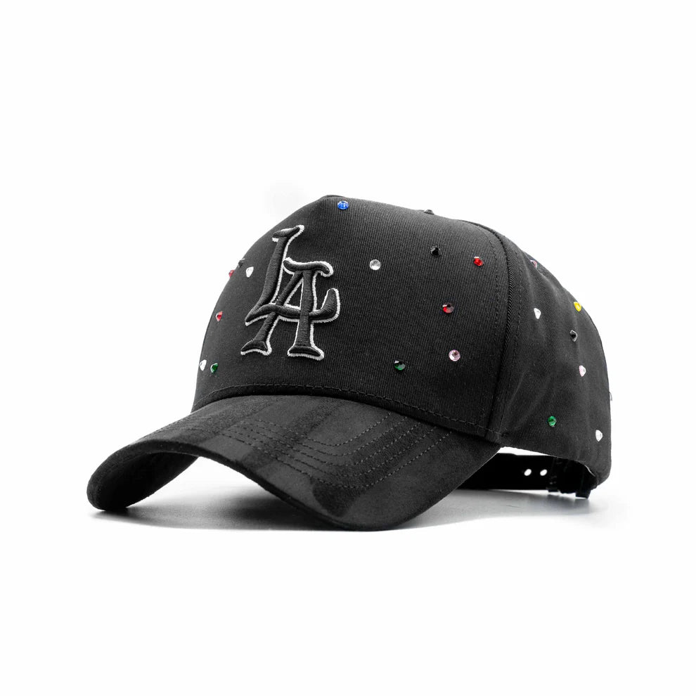Gorra Dandy Hats "LA" Black Rainbow Crystals
