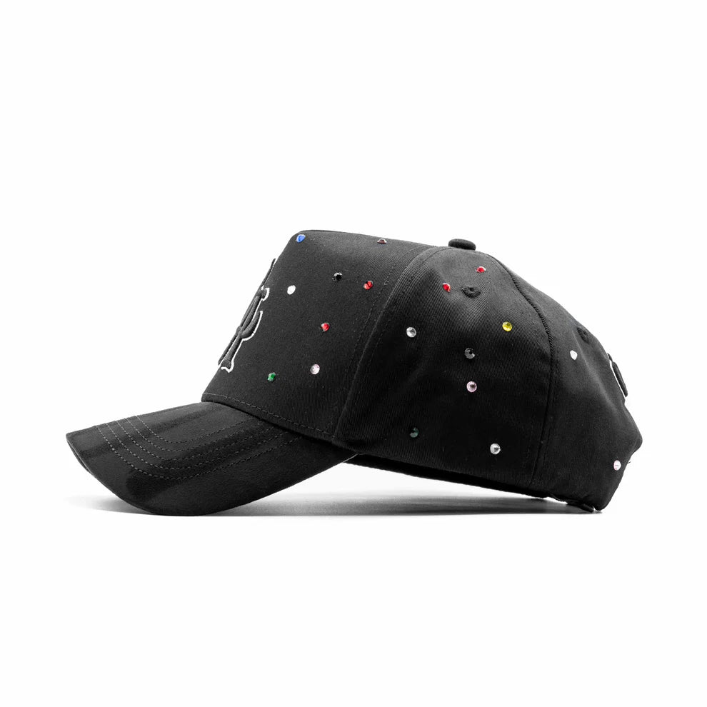 Gorra Dandy Hats "LA" Black Rainbow Crystals