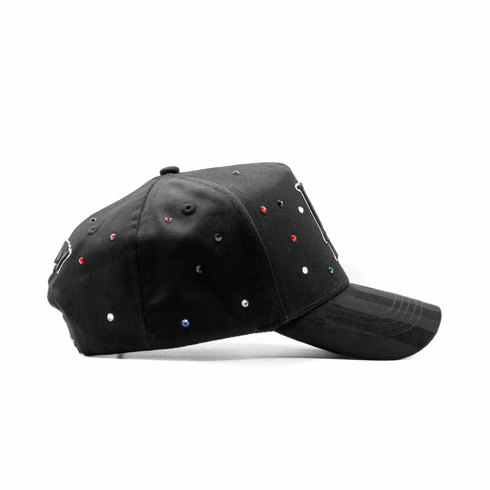 Gorra Dandy Hats "LA" Black Rainbow Crystals