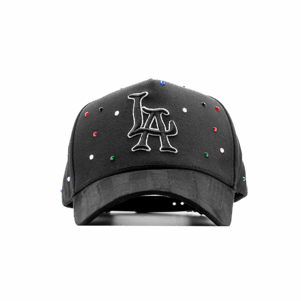 Gorra Dandy Hats "LA" Black Rainbow Crystals