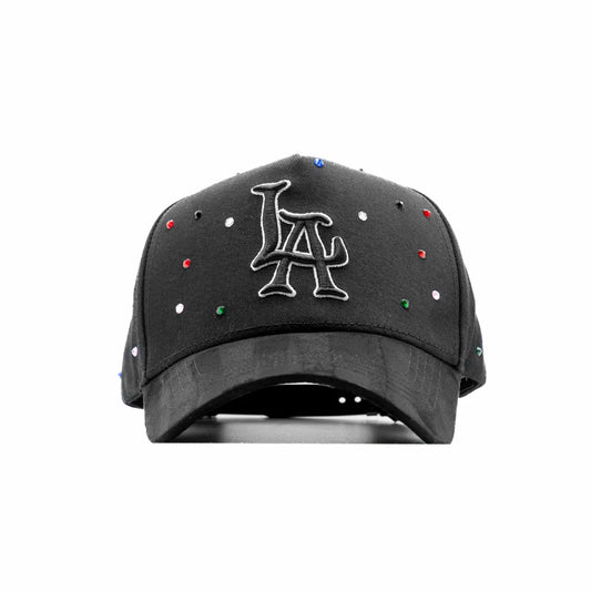 Gorra Dandy Hats "LA" Black Rainbow Crystals